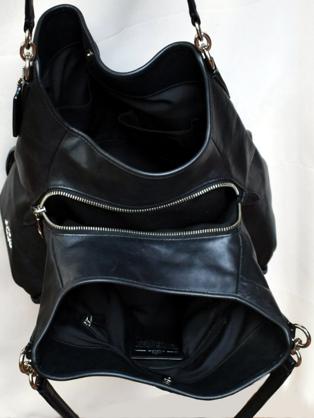 Coach Phoebe Patchwork Leather Shoulder Bag F55535 Black - Picture 11 of 14